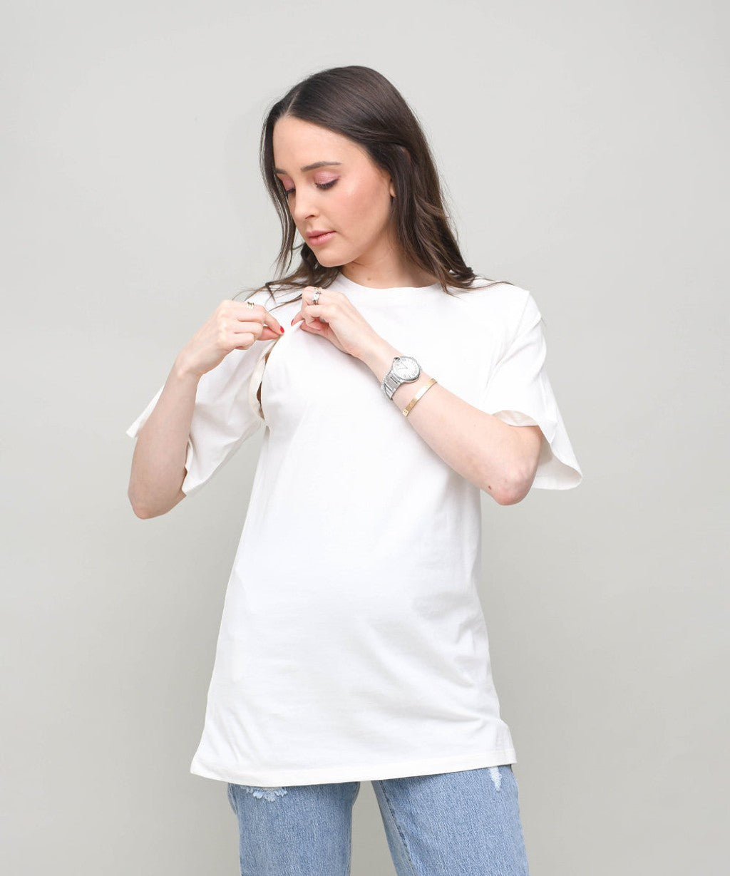OVERSIZE NURSING T-SHIRT WHITE