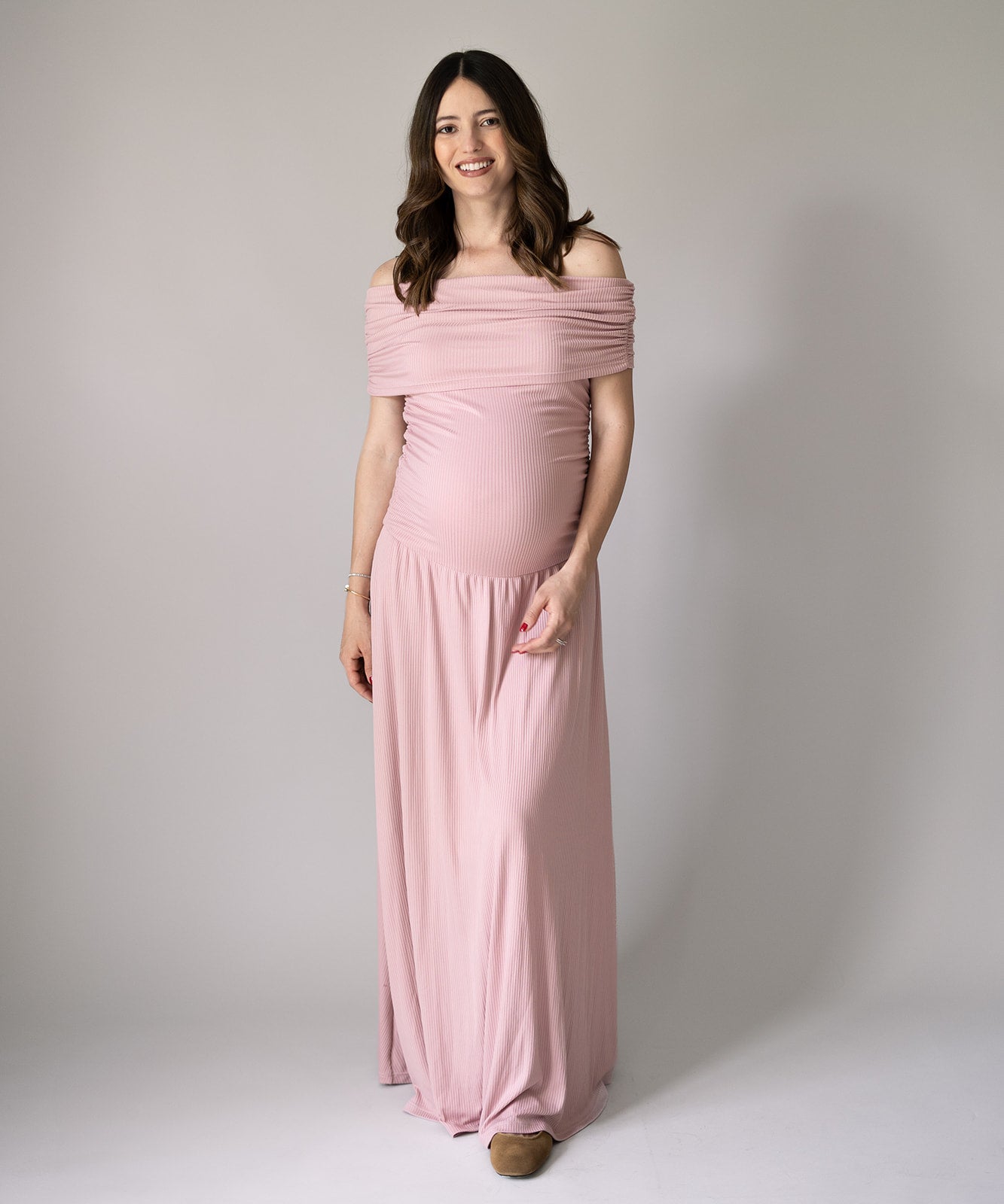 MAXI RIB DRESS PINK
