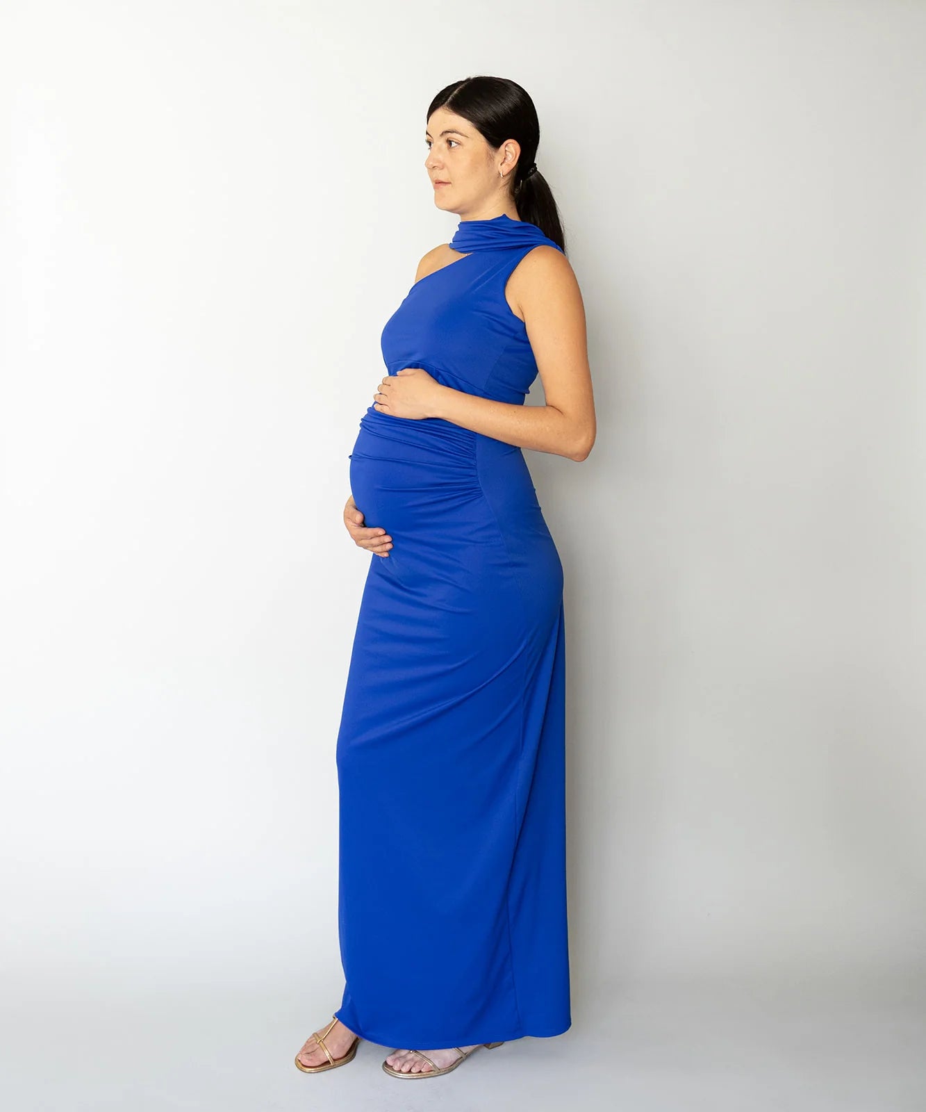 ONE SHOULDER DRESS BLUE