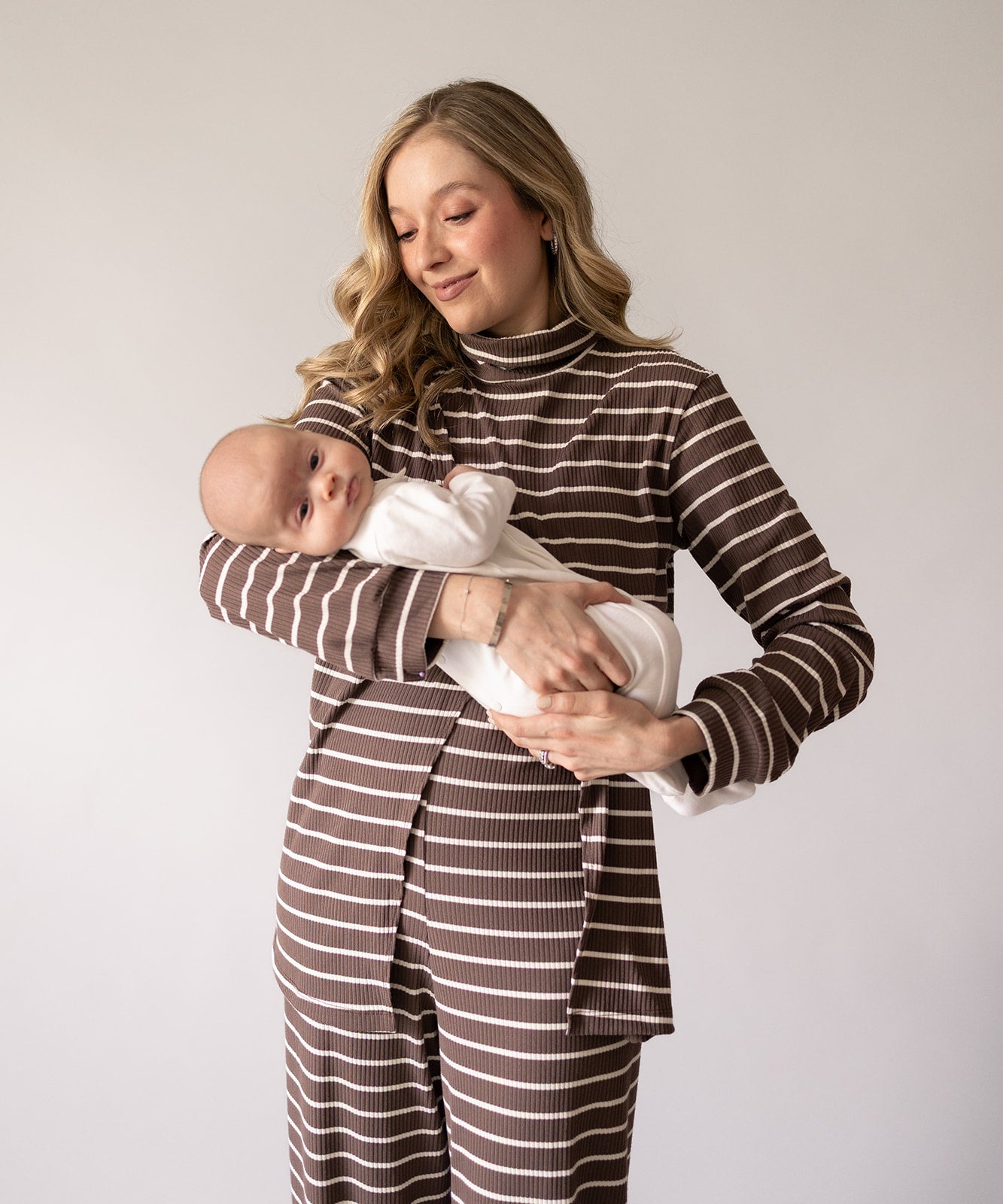 SIMPLE LONG SLEEVE SET BROWN