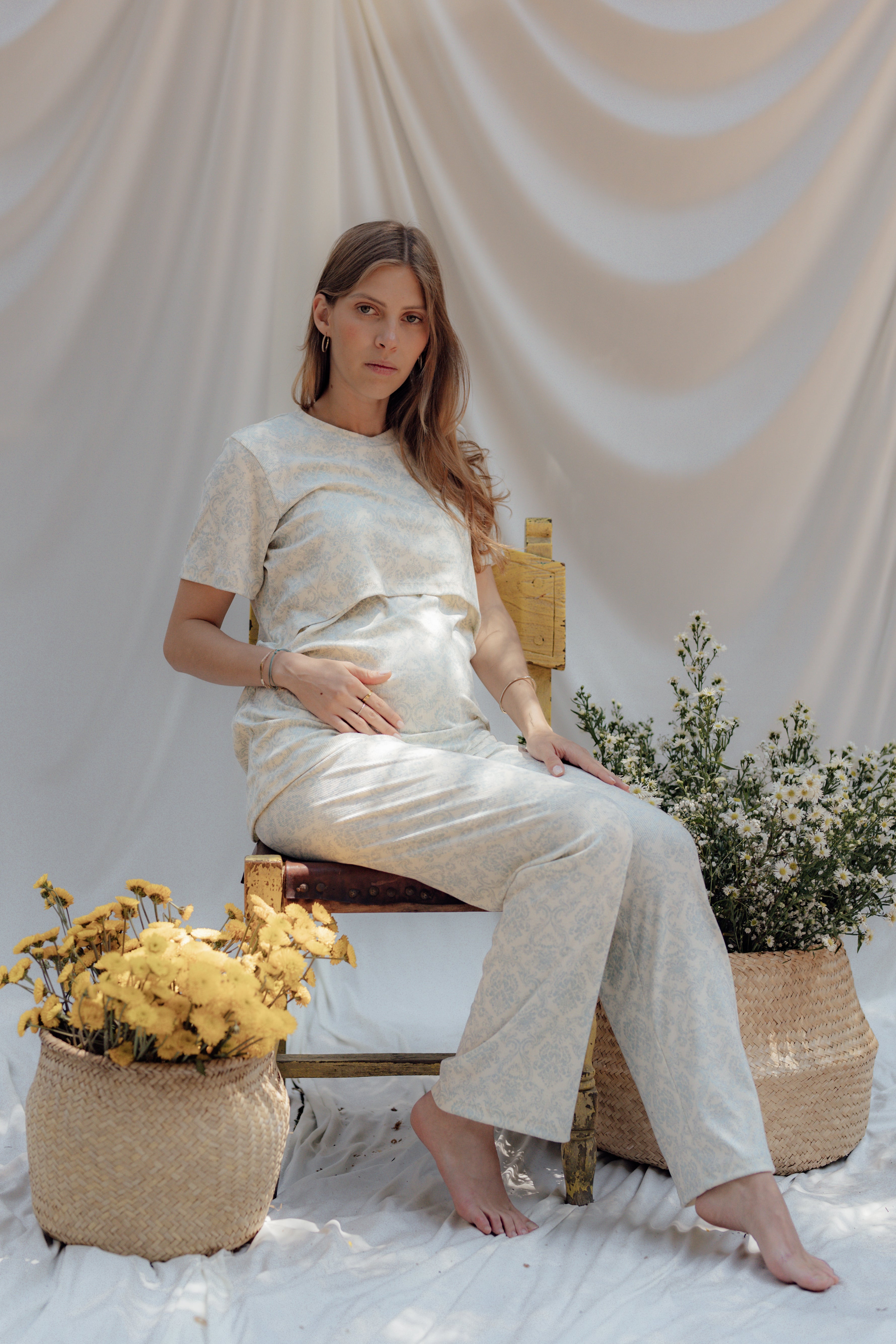STAY HOME NURSING PIJAMA PRINT BLUE