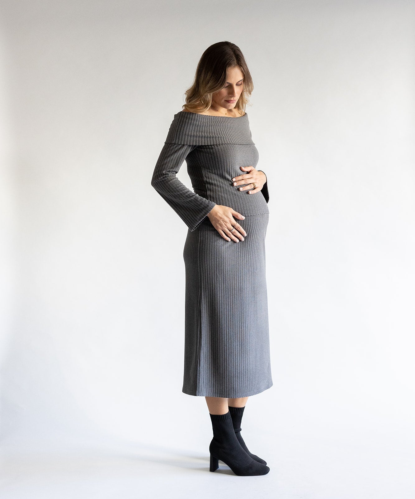 OFF SHOULDER SET GRAY