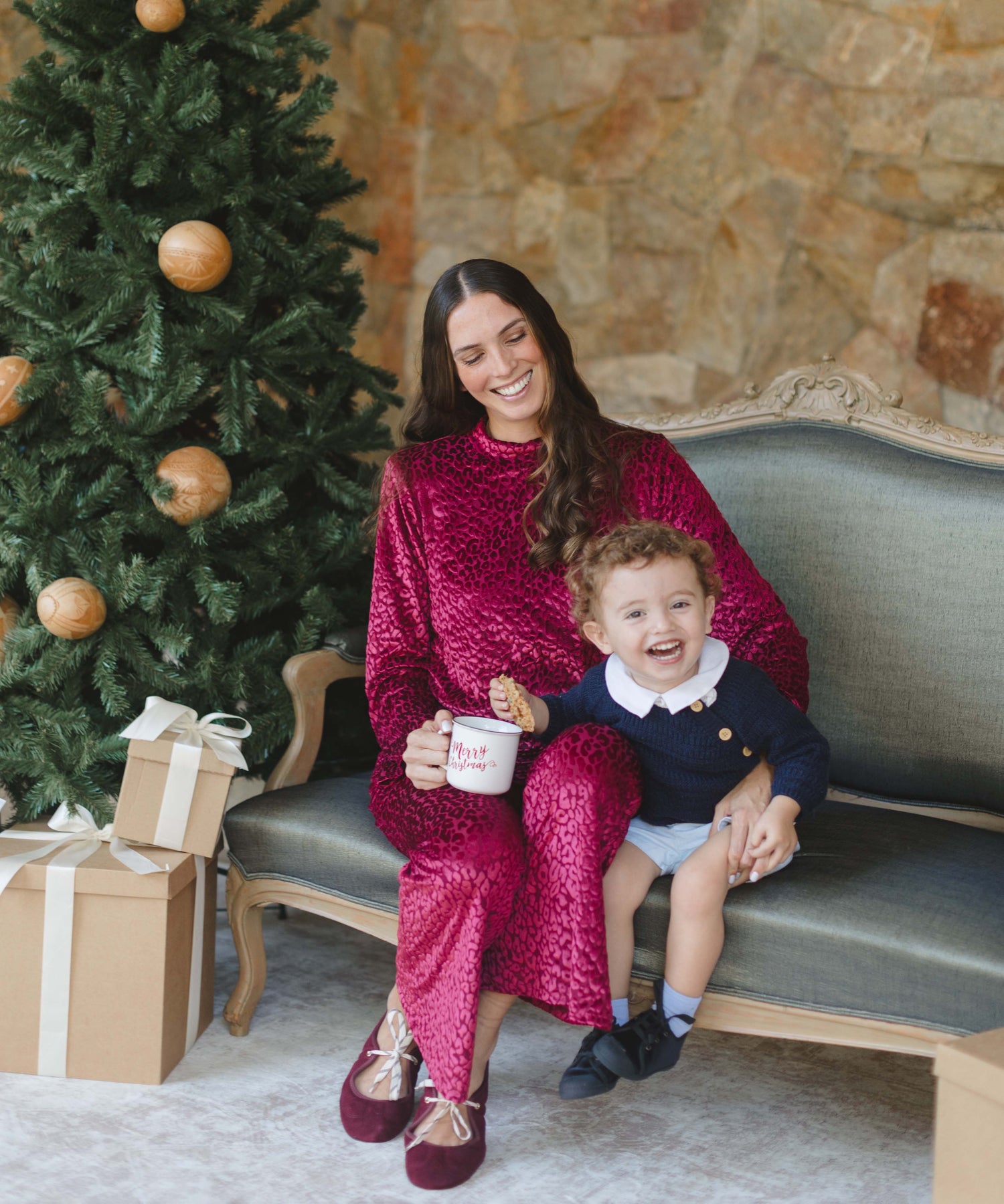 MESH PRINT SET BURGUNDY