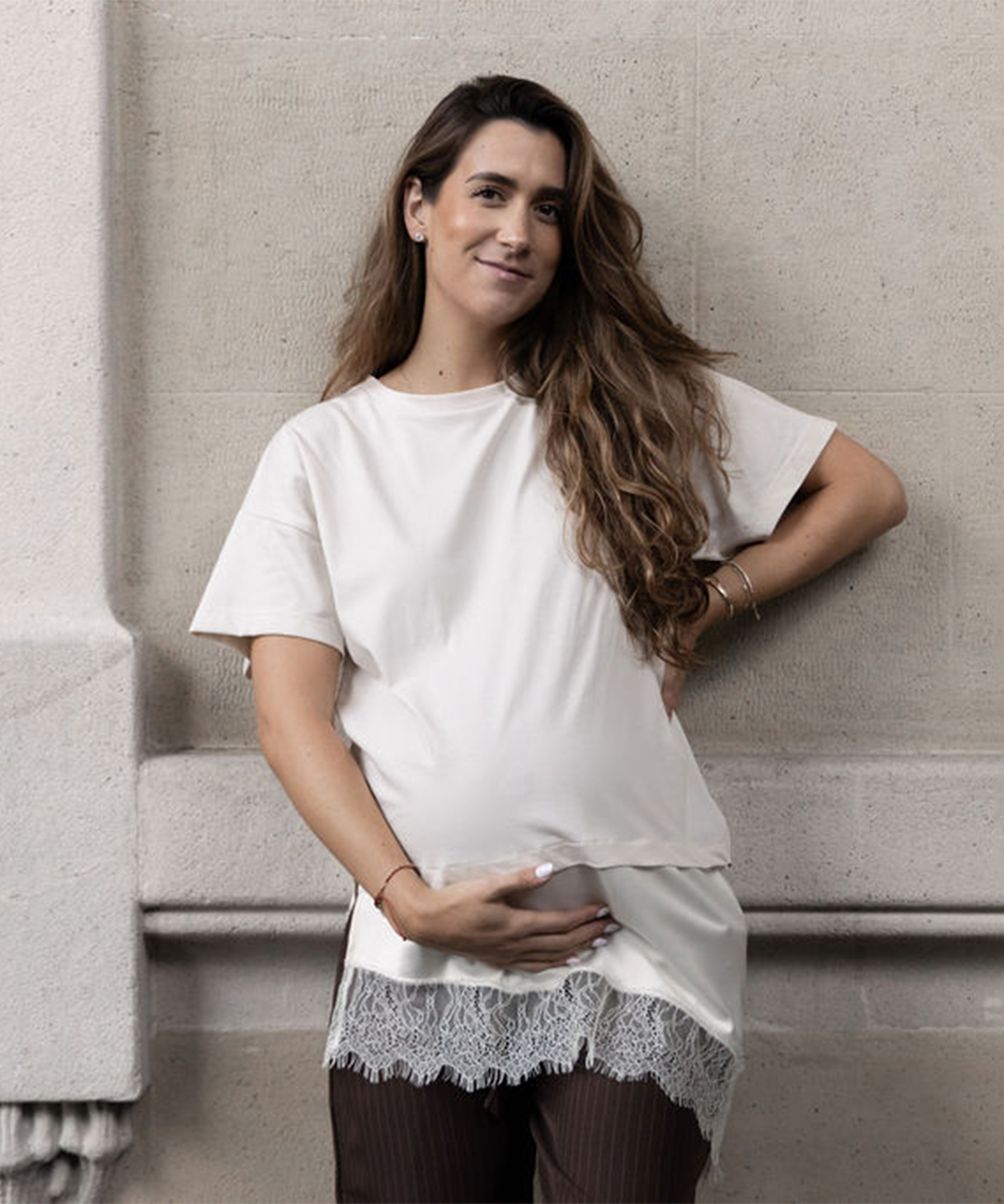 LACE T-SHIRT BEIGE