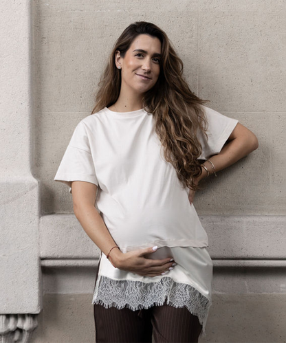 LACE T-SHIRT BEIGE