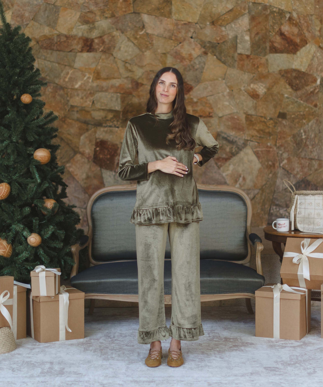 ELORA LONG SLEEVE SET OLIVE