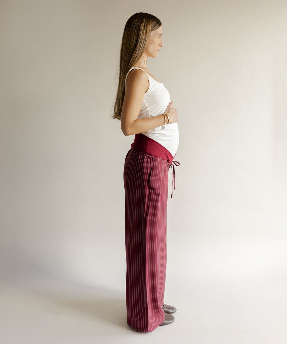 LOW RISE PANTS BURGUNDY