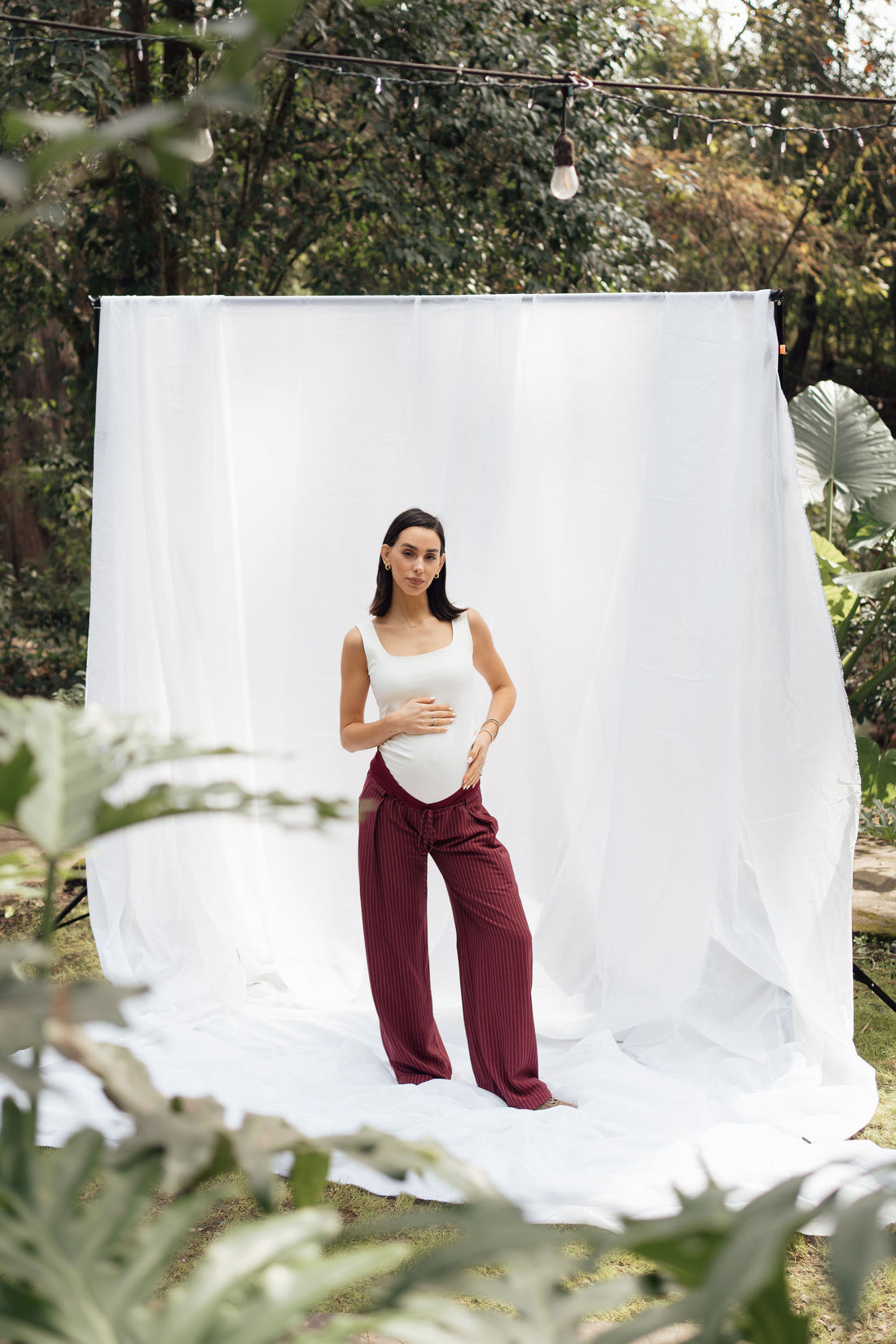LOW RISE PANTS BURGUNDY