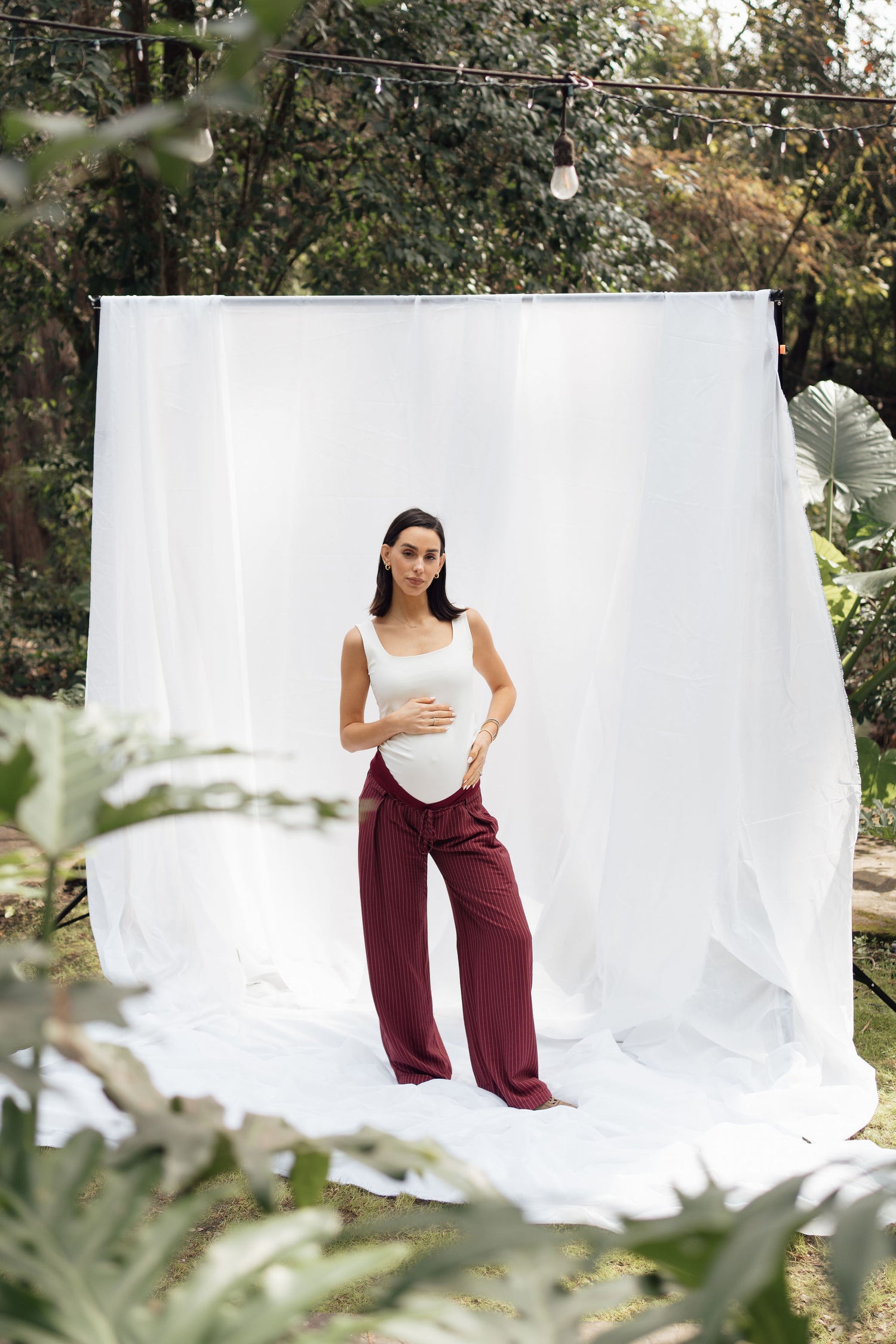 LOW RISE PANTS BURGUNDY