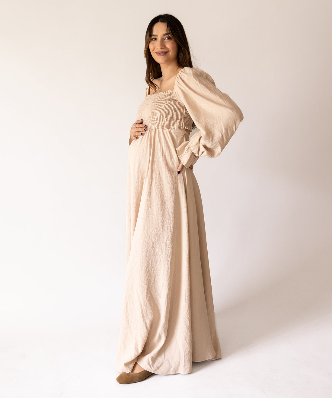 FALL ETHEREAL DRESS BEIGE