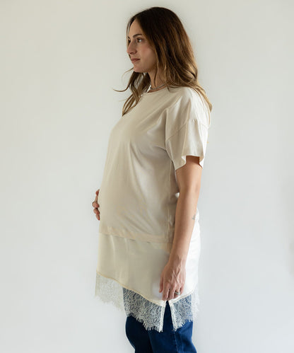LACE T-SHIRT BEIGE