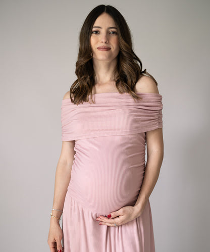 MAXI RIB DRESS PINK