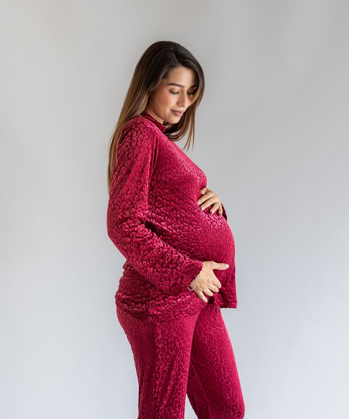 MESH PRINT SET BURGUNDY