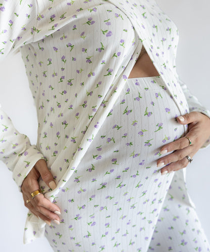 NIGHT IN NURSING PIJAMA LILA PRINT