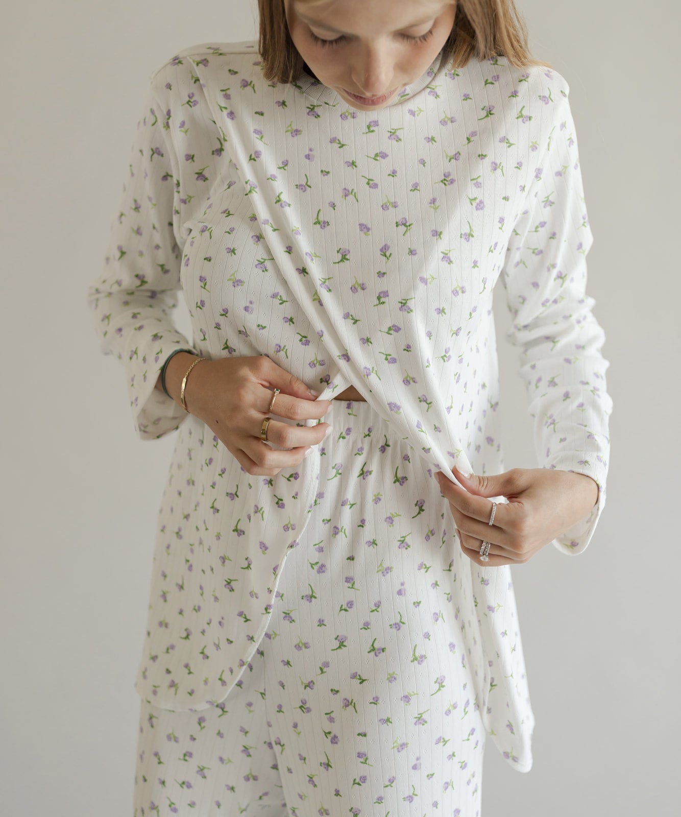 NIGHT IN NURSING PIJAMA LILA PRINT