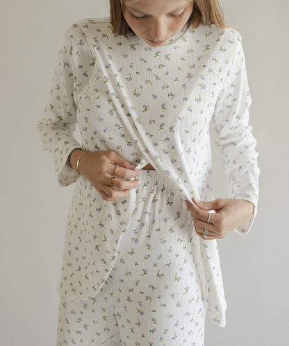 NIGHT IN NURSING PIJAMA LILA PRINT