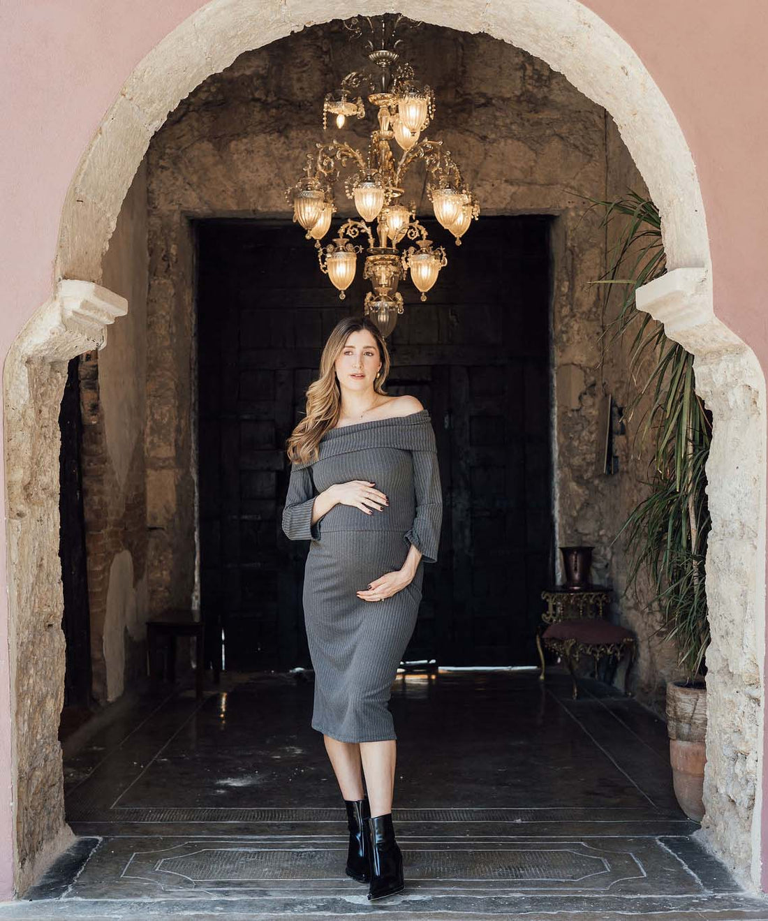 OFF SHOULDER SET GRAY