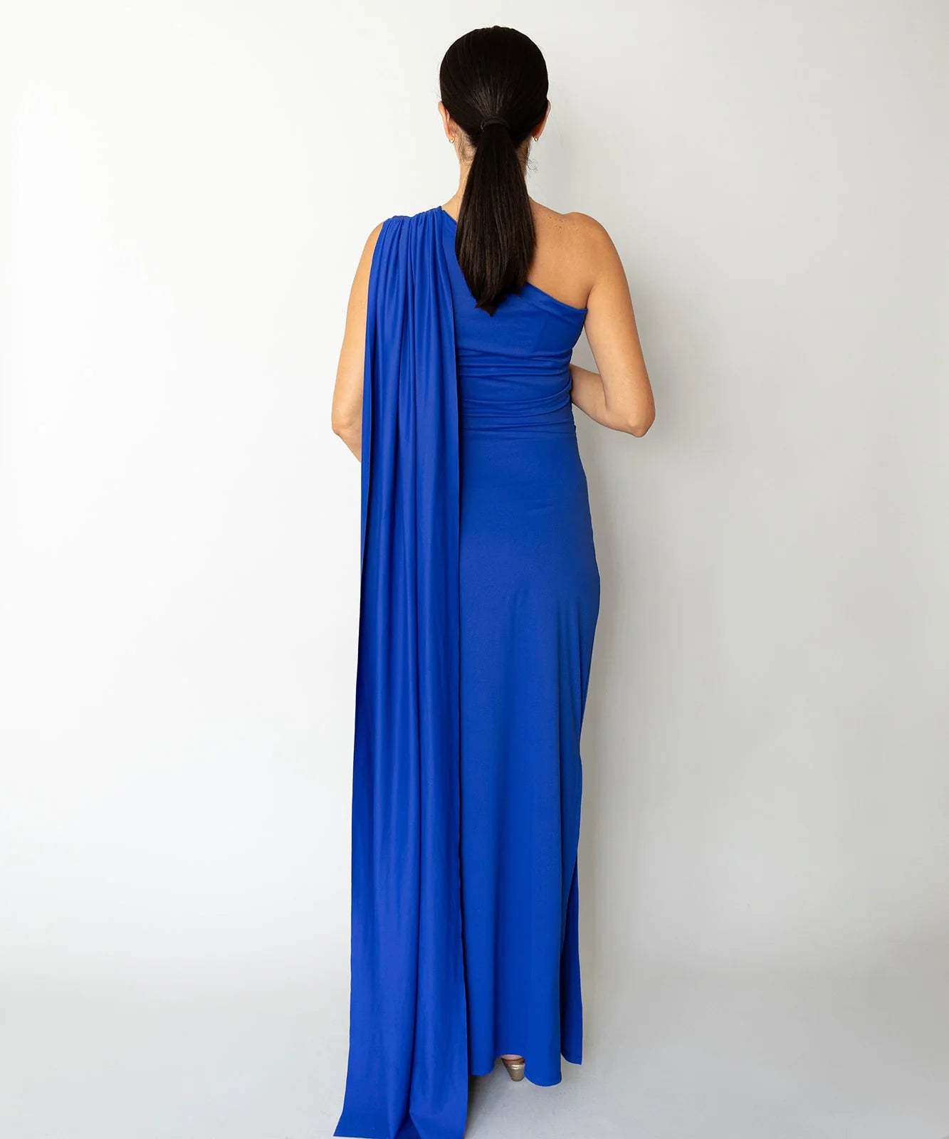 ONE SHOULDER DRESS BLUE