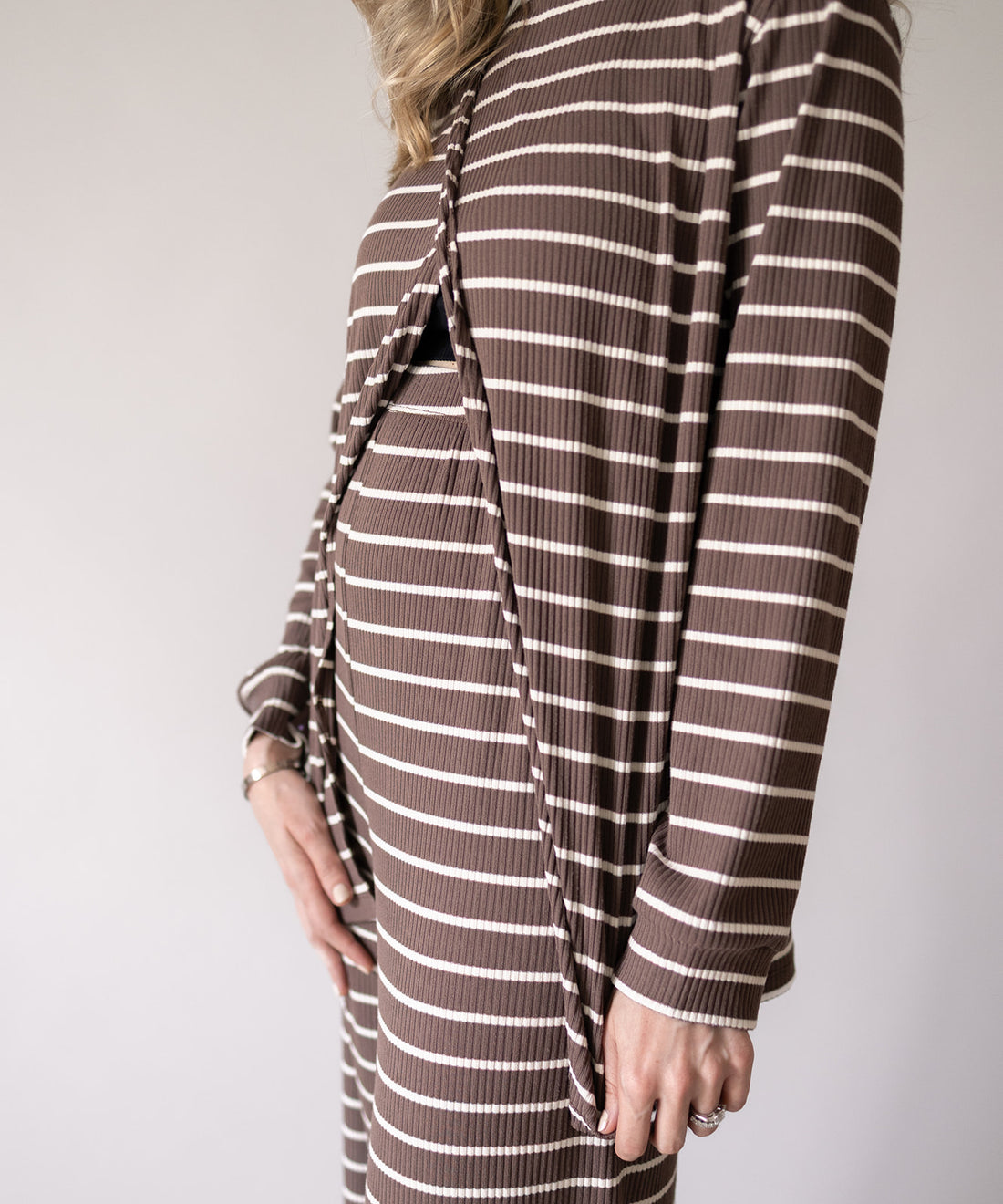 SIMPLE LONG SLEEVE SET BROWN