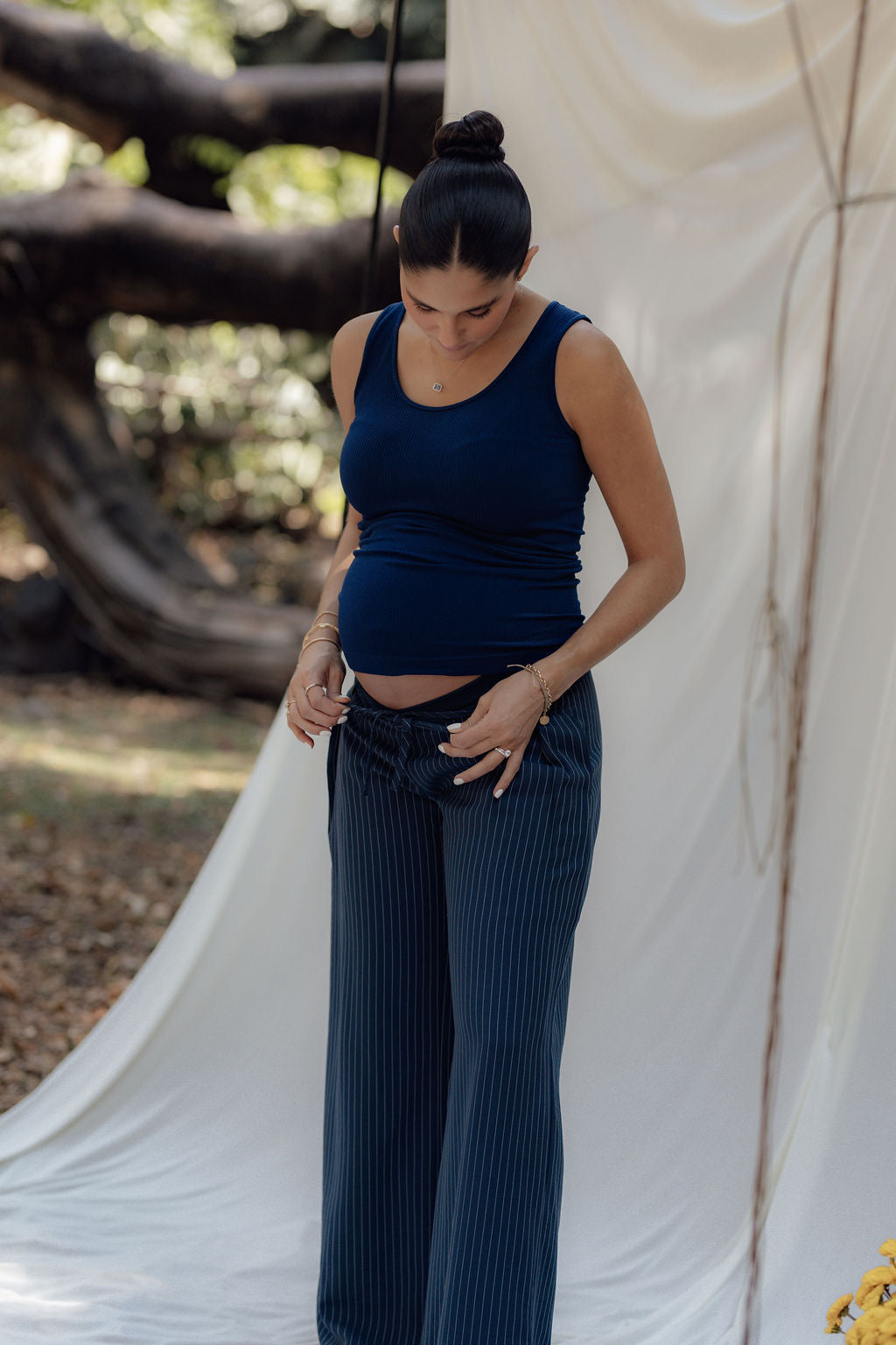 LOW RISE PANTS NAVY
