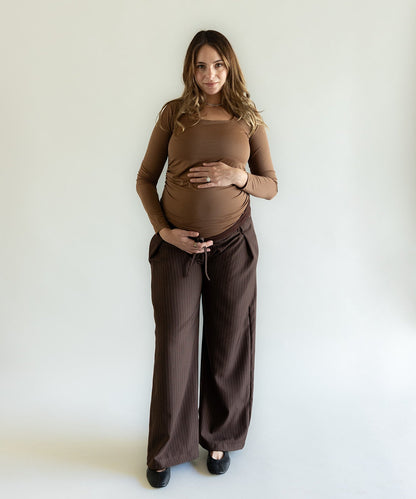 LOW RISE PANTS BROWN