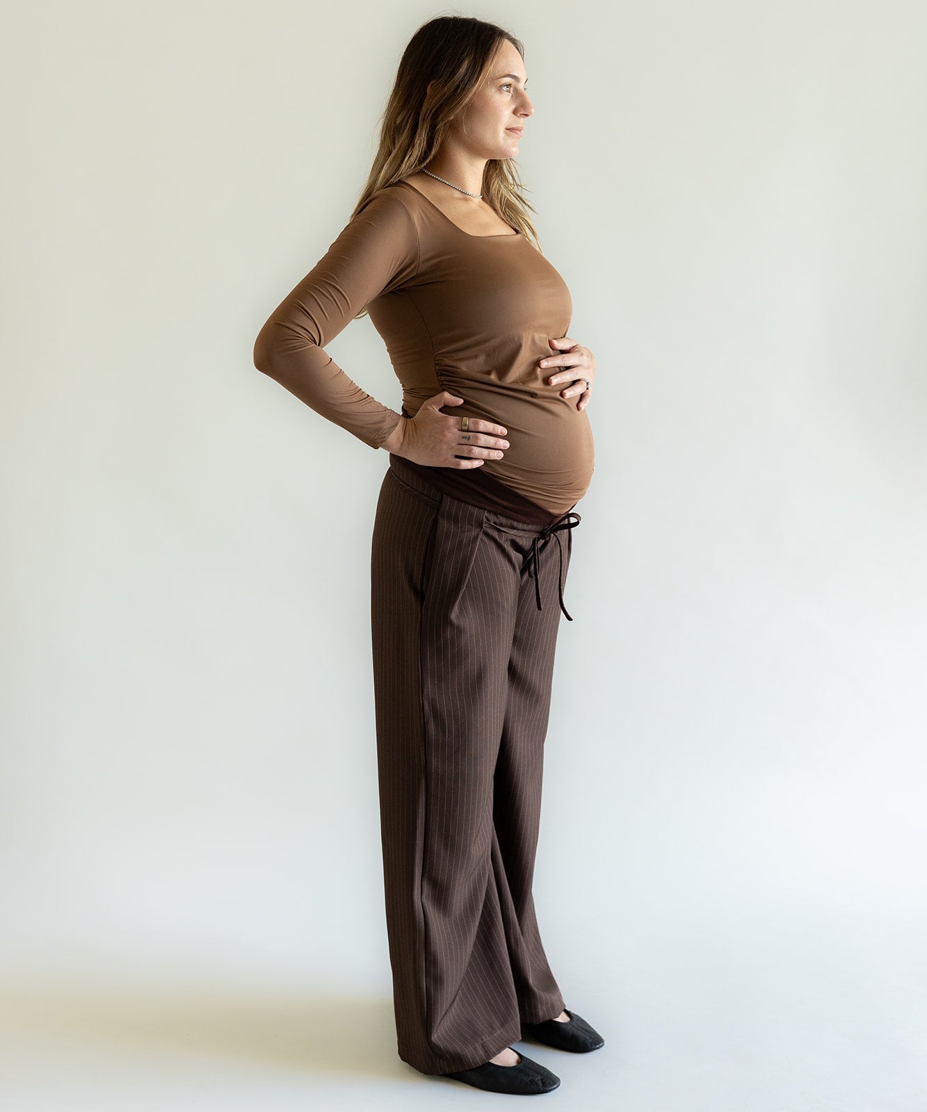 LOW RISE PANTS BROWN